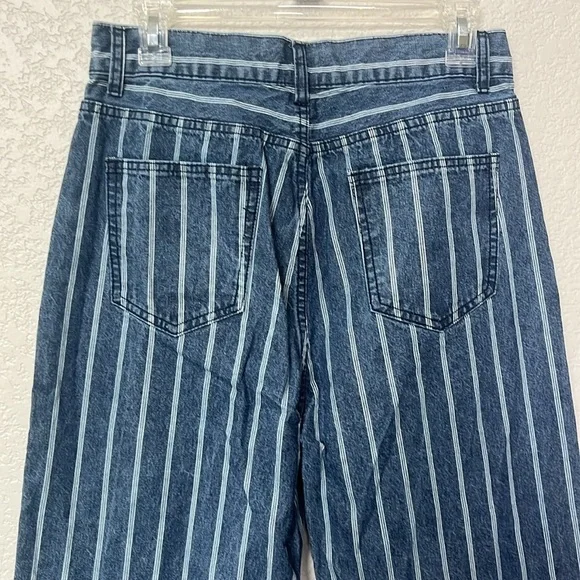 Cider Denim Pants Striped White and Blue size Medium - Picture 8 of 11